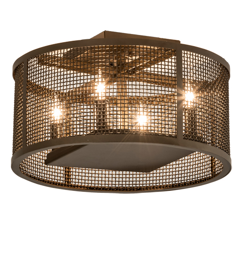 15" Wide Cilindro Rame Flushmount | 233547