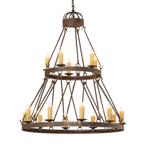 48" Wide Lakeshore 15 Light Two Tier Chandelier | 243691