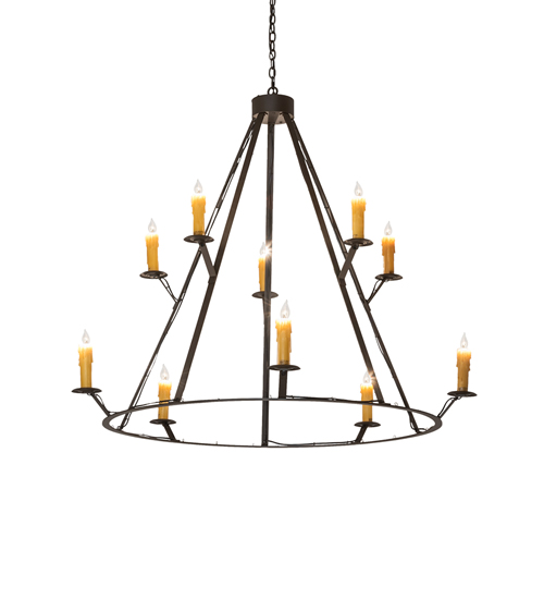 54" Wide Anthracite 10 Light Chandelier | 245091