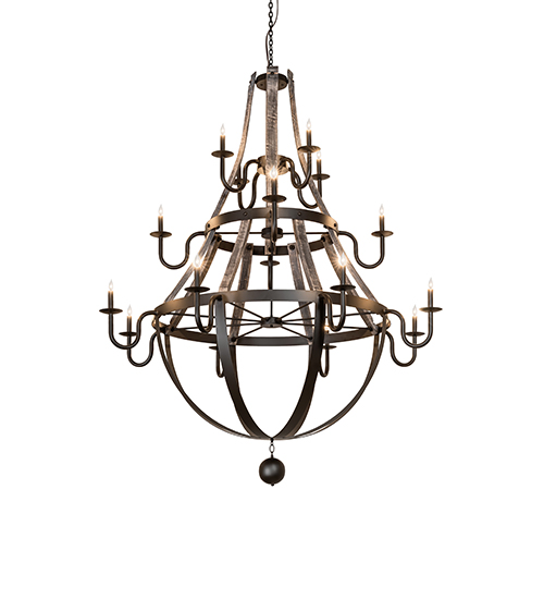 65" Wide Barrel Stave 16 Light Three Tier Chandelier | 282862