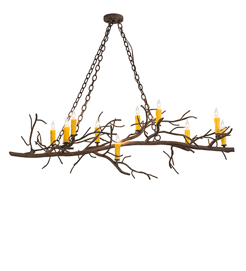 57" Long Winter Solstice 12 Light Oblong Chandelier | 288204