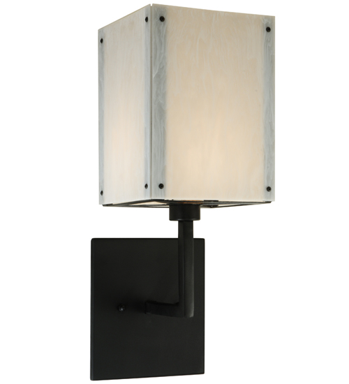 8"W Kesara White Alabaster Wall Sconce | 137130