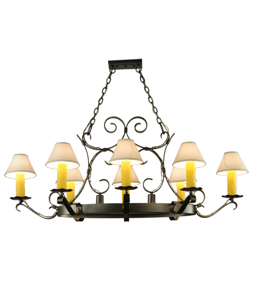 56"L Handforged Oval 8 LT W/Downlights Chandelier | 141127
