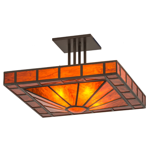 24"Sq Mission Prime Semi-Flushmount | 187316
