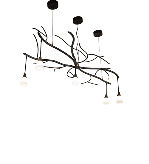 72" Long Winter Solstice Revival Goblet 5 Light Oblong Chandelier | 283306