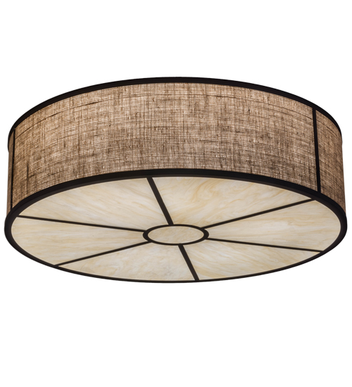 36"W Cilindro Burlap Textrene Flushmount | 160194