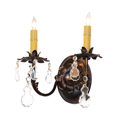 12" Wide Chantilly 2 Light Wall Sconce | 284123