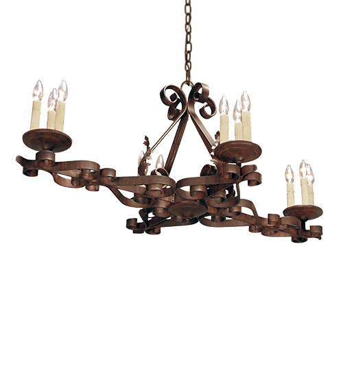 42" Long Elianna 12 LT Oblong Chandelier | 116869