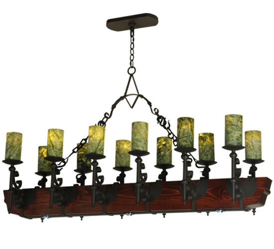 60" Long Tudor Jadestone LED Chandelier | 127484