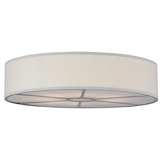 48"W Cilindro White Textrene Flushmount | 154566