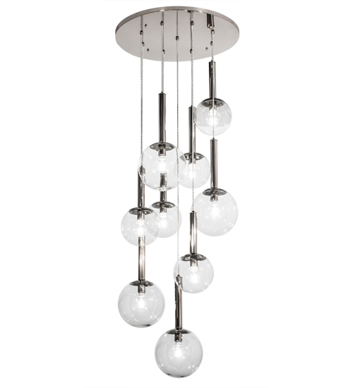 28"W Bola Piston 9 LT Cascading Pendant | 163161