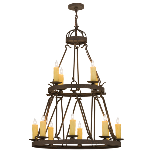 36" Wide Lakeshore 12 Light Two Tier Chandelier | 163692