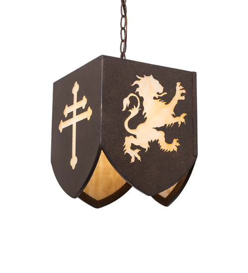 10" Square Lions and Cross Pendant | 290981