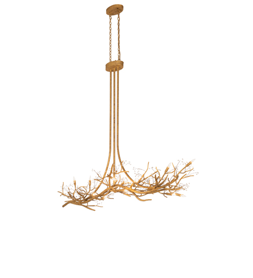 84" Long Winter Solstice Budding 14 Light Oblong Chandelier | 292731