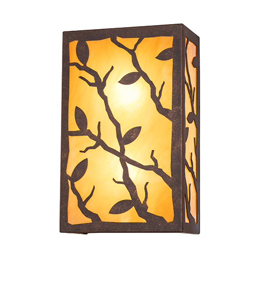 10" Wide Branches with Leaves Wall Sconce | 295560