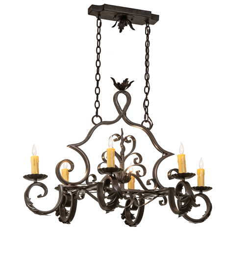 36" Long Rosalie 6 Light Oblong Chandelier | 300209