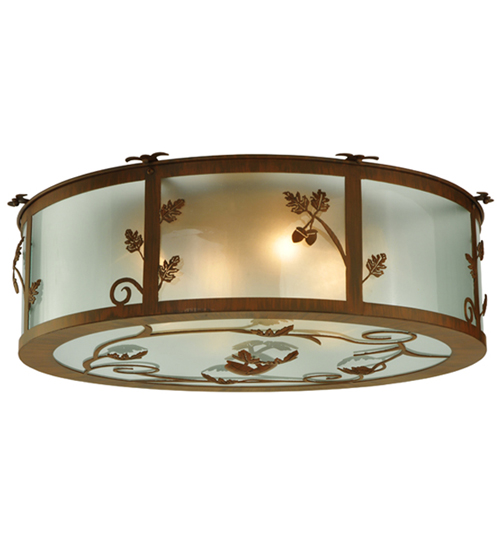 30" Wide Oak Leaf & Acorn Flushmount | 131220