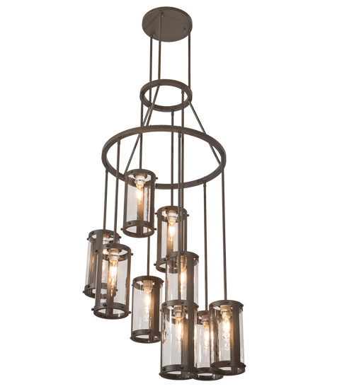 30" Wide Cartier 9 Light Cascading Chandelier | 200139