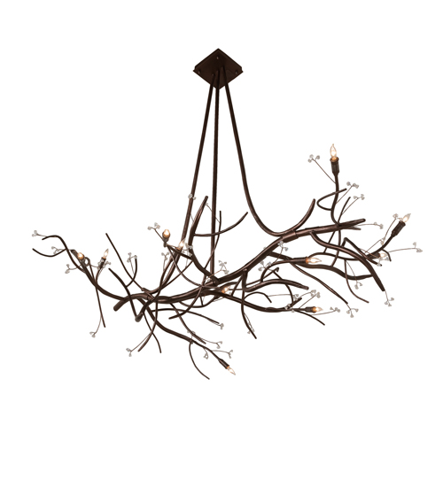 60" Long Winter Solstice 11 Light Oblong Chandelier | 248710