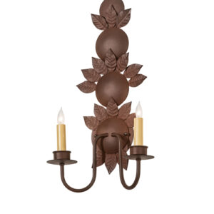 12" Wide Tole Leaf 2 Light Wall Sconce | 249397