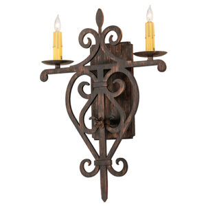 15" Wide Fleur de Lys 2 Light Wall Sconce | 255146