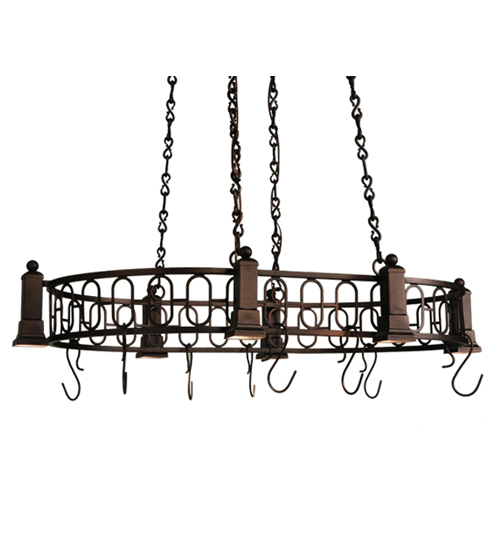 43" Long Revival Deco 6 Light Pot Rack | 121343