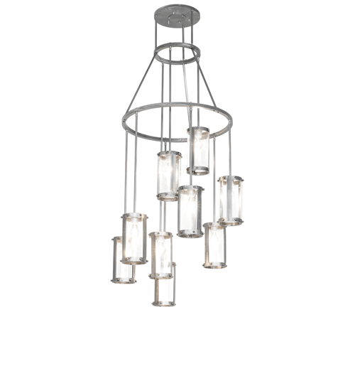 35" Wide Cartier 9 Light Cascading Chandelier | 298957